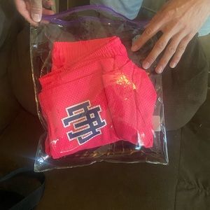 Pink & Navy Eric Emanuel Basic Shorts Size M $175